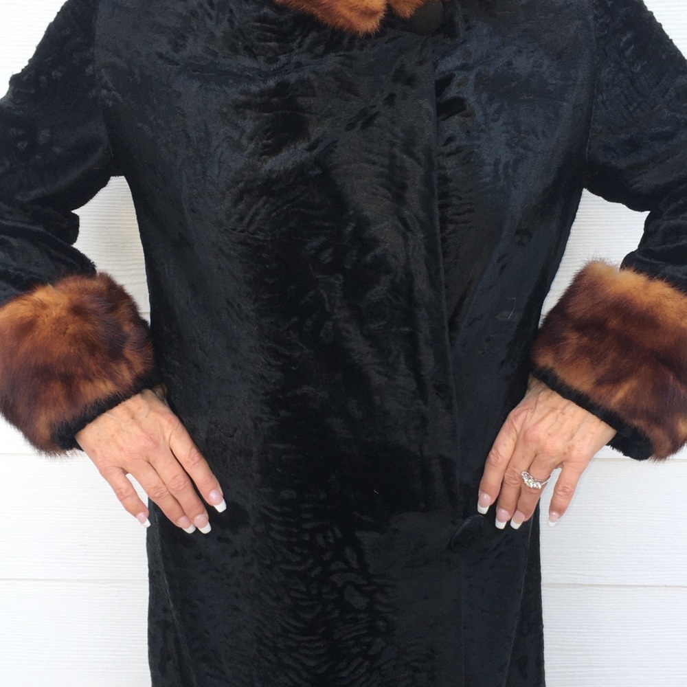 J.W. Robinson Fur Collard Trench Coat